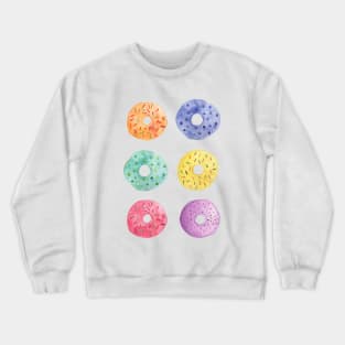 Colorful Watercolor Donuts Crewneck Sweatshirt